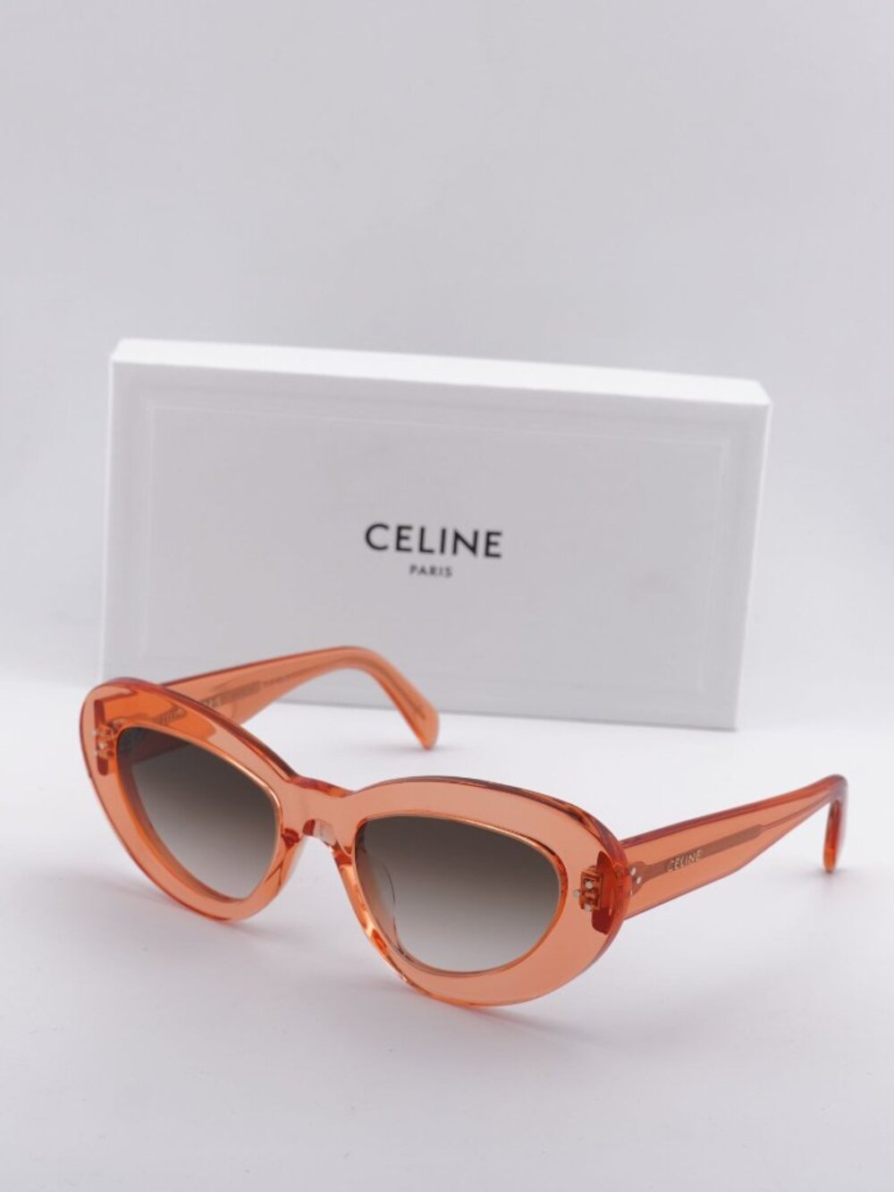 Celine CL40320U 42F Cat Eye Sunglasses - Orange / Brown